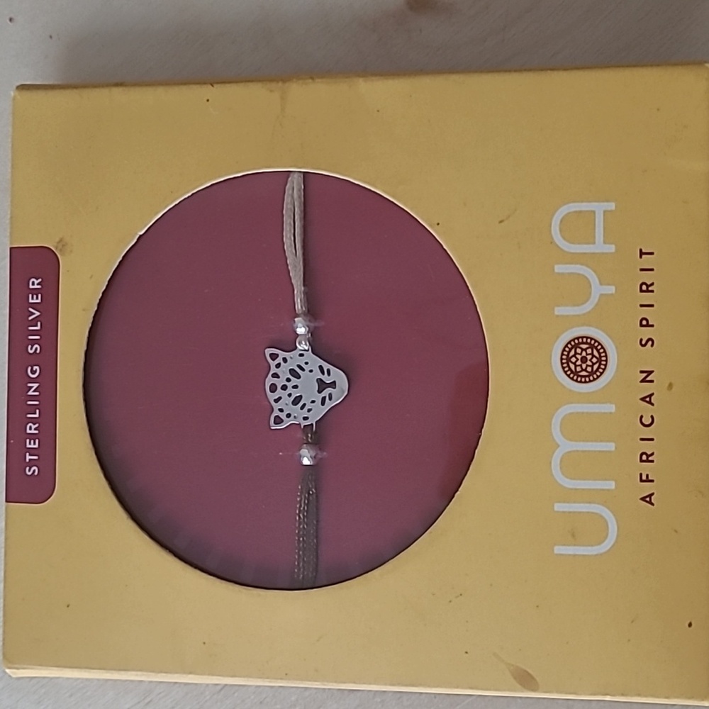 Umoya Africa Silver and Leather Bracelet